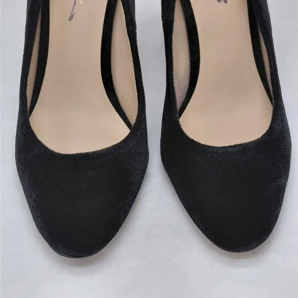 Kate Spade Pumps Womens 6.5 Black Velvet Crystal Heel Party Dress Shoes Wedding